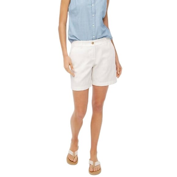 J. Crew 7" Classic Chino Shorts, White, size 14 - Picture 4 of 8